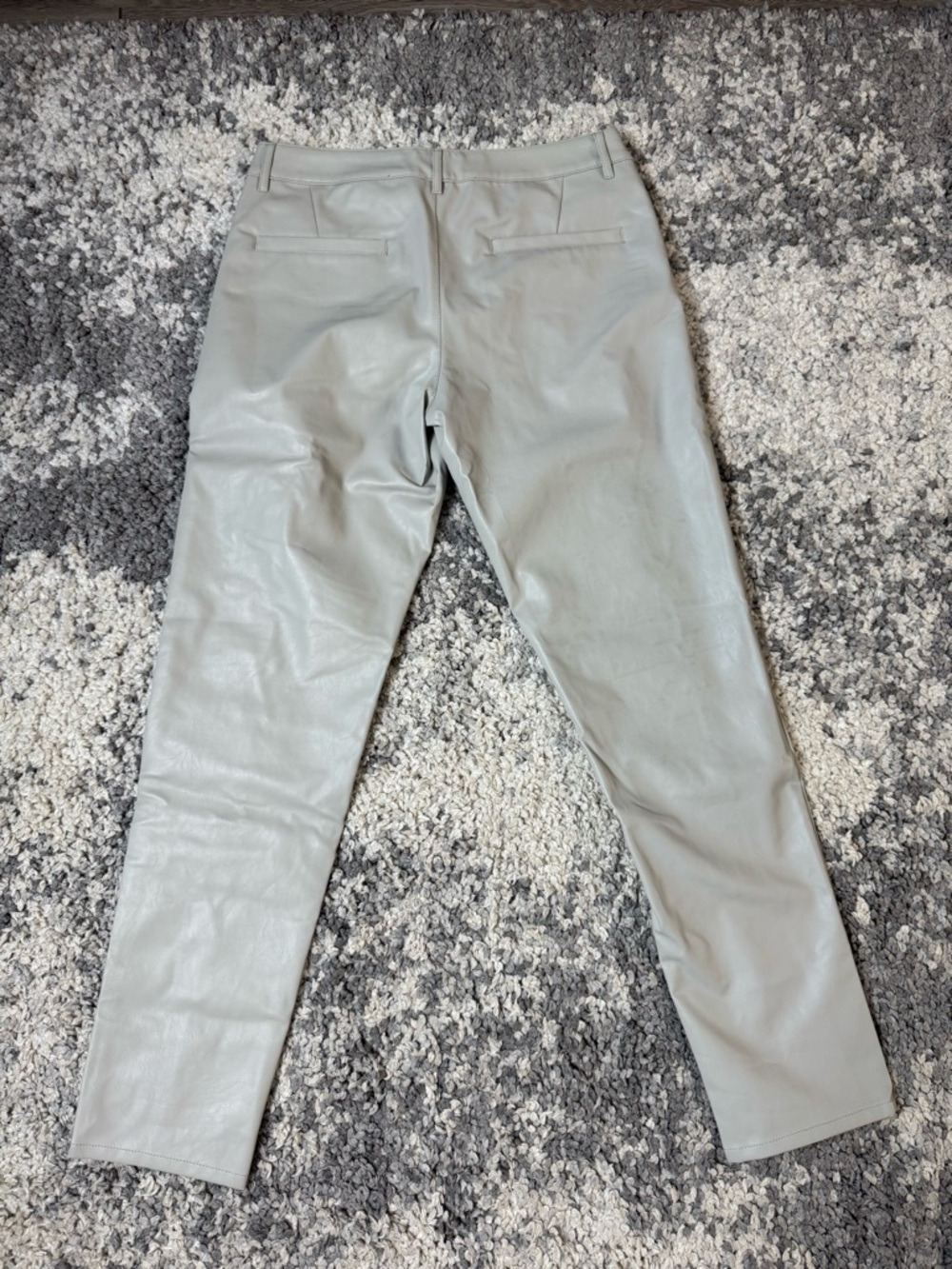 ASOS Design, Mens Light Gray Lace-Up Faux Leather Pants, US Size: 32x32 - Picture 8 of 9